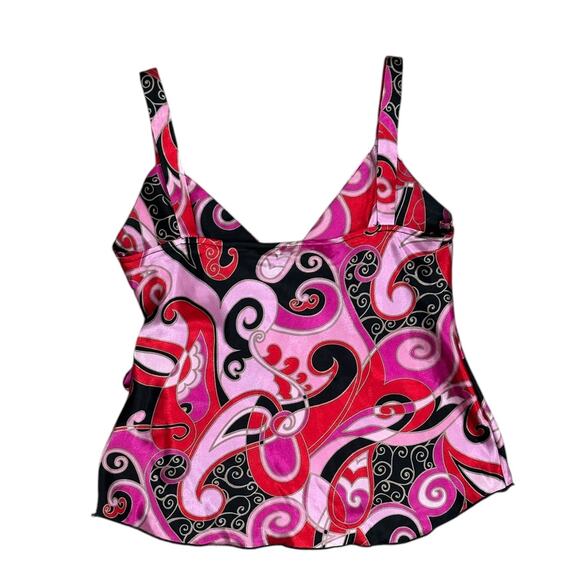 Y2k Bisou Bisou Satin Paisley Wrap Blouse - Picture 3 of 5